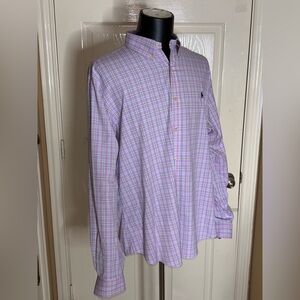 Ralph Lauren Shirt Mens XXL Pink Slim Fit Button Up Performance Pony